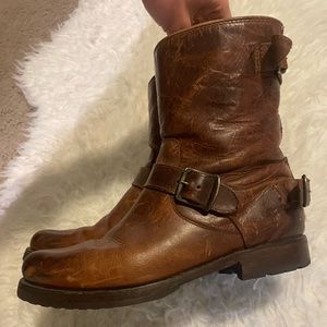 Frye boots - veronica short zip back boots in brown